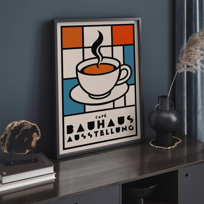Bauhaus Cafe Ausstellung Retro Poster