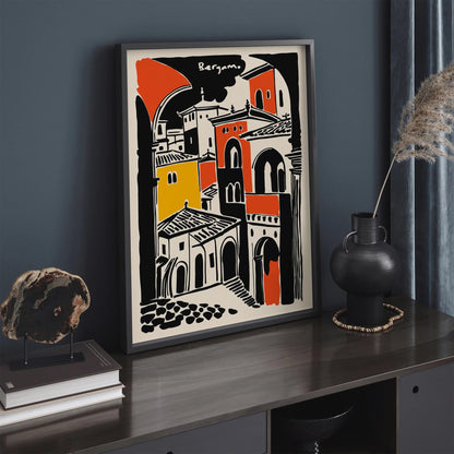 Bergamo Travel Poster Italy – Architecture Wall Print
