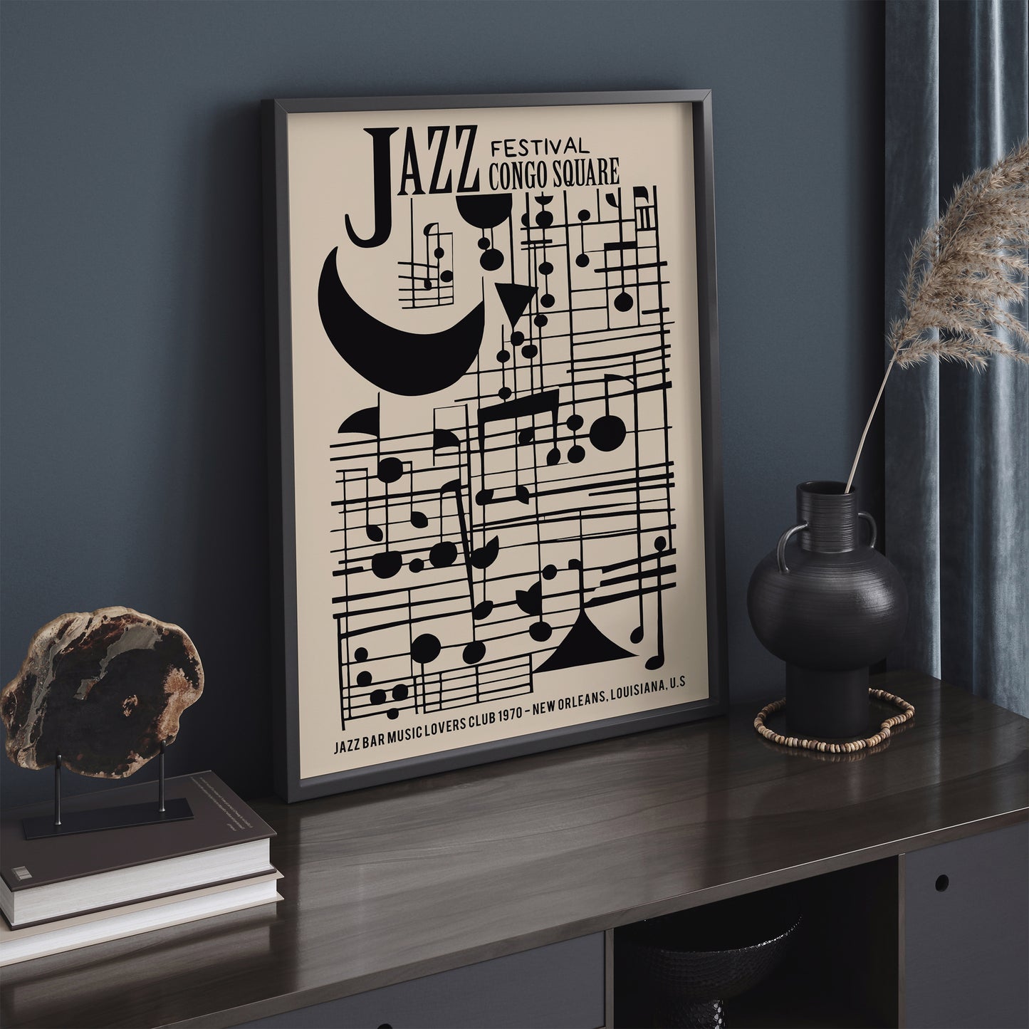 Abstract Notes Jazz Music Poster