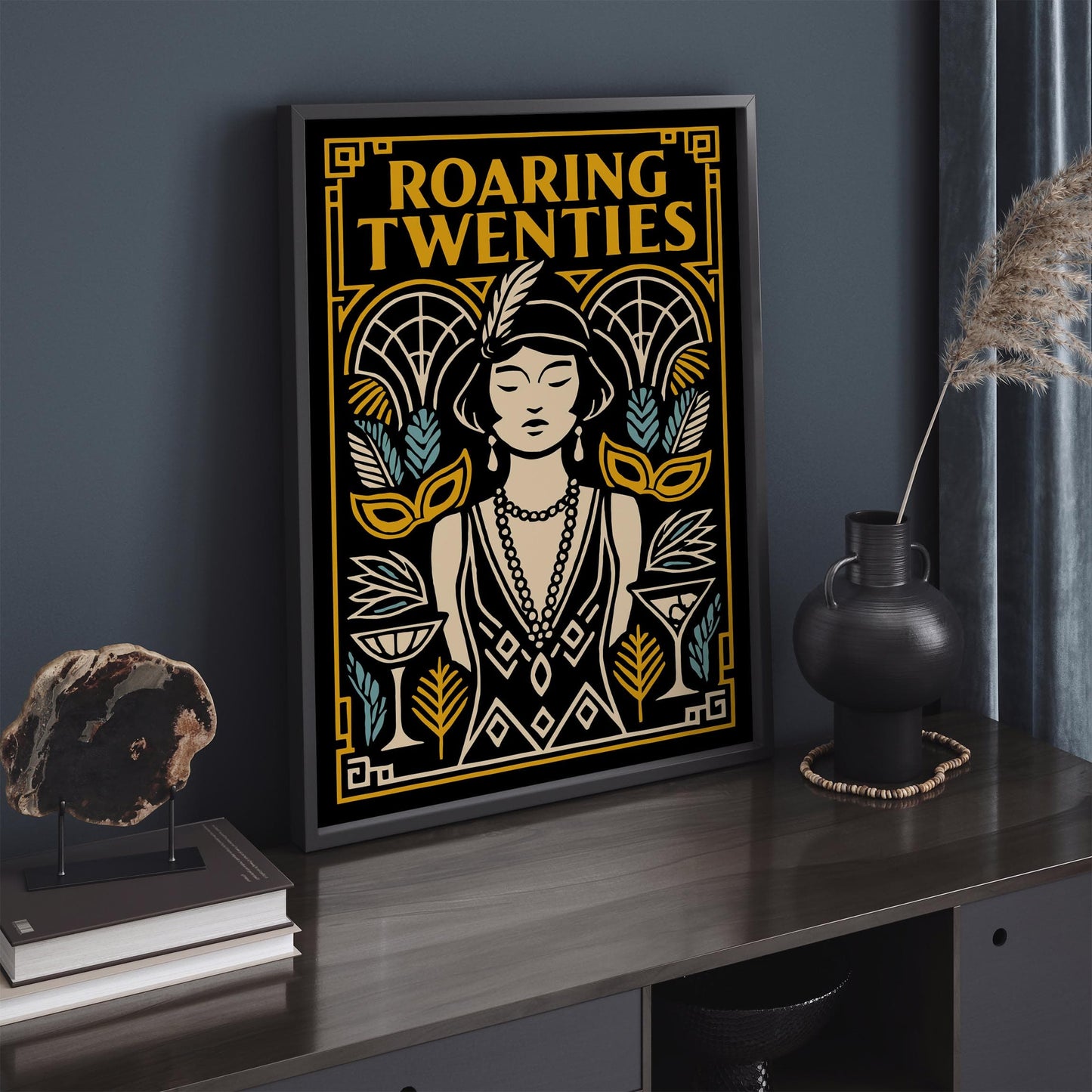 Roaring Twenties Music Poster, Flapper Girl Fashion Print