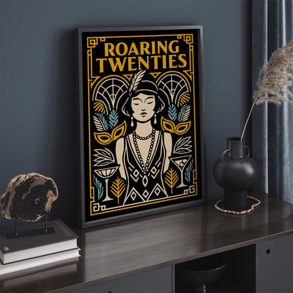 Roaring Twenties Music Poster, Flapper Girl Fashion Print