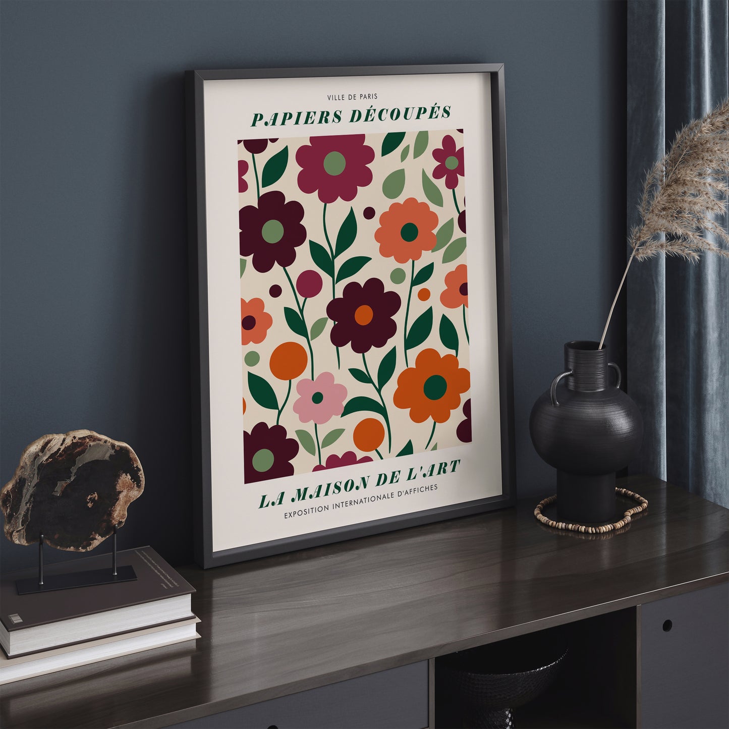 Floral Papercutting French Botanical Print