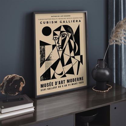 Vintage Cubism Exhibition Poster Print