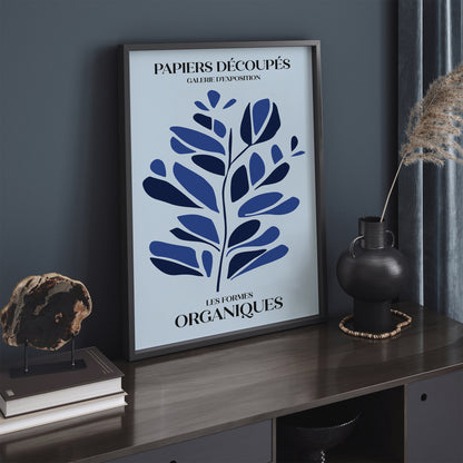 Papiers Decoupes, Les Formes Organiques Blue Poster