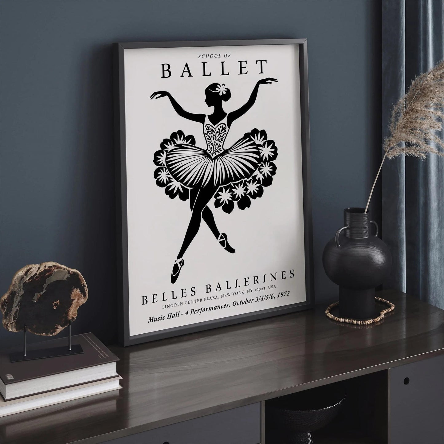 Black and White Ballet Poster