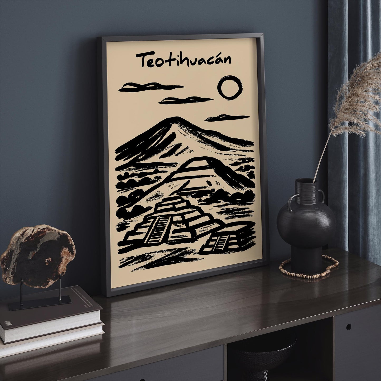 Teotihuacán Poster - Mexico Pyramid Travel Print