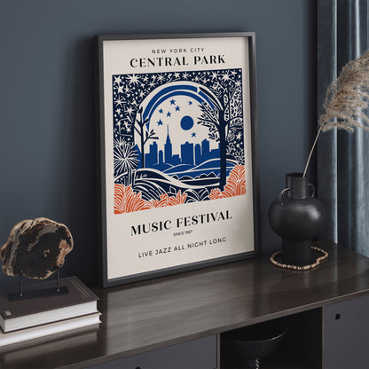 NYC Central Park Jazz Music Fest Poster