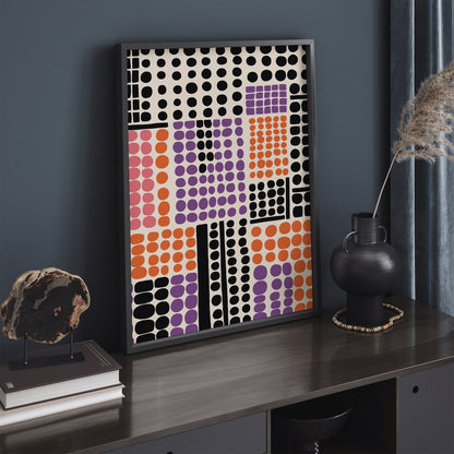 Abstract Trendy Wall Decor with Purple Accent