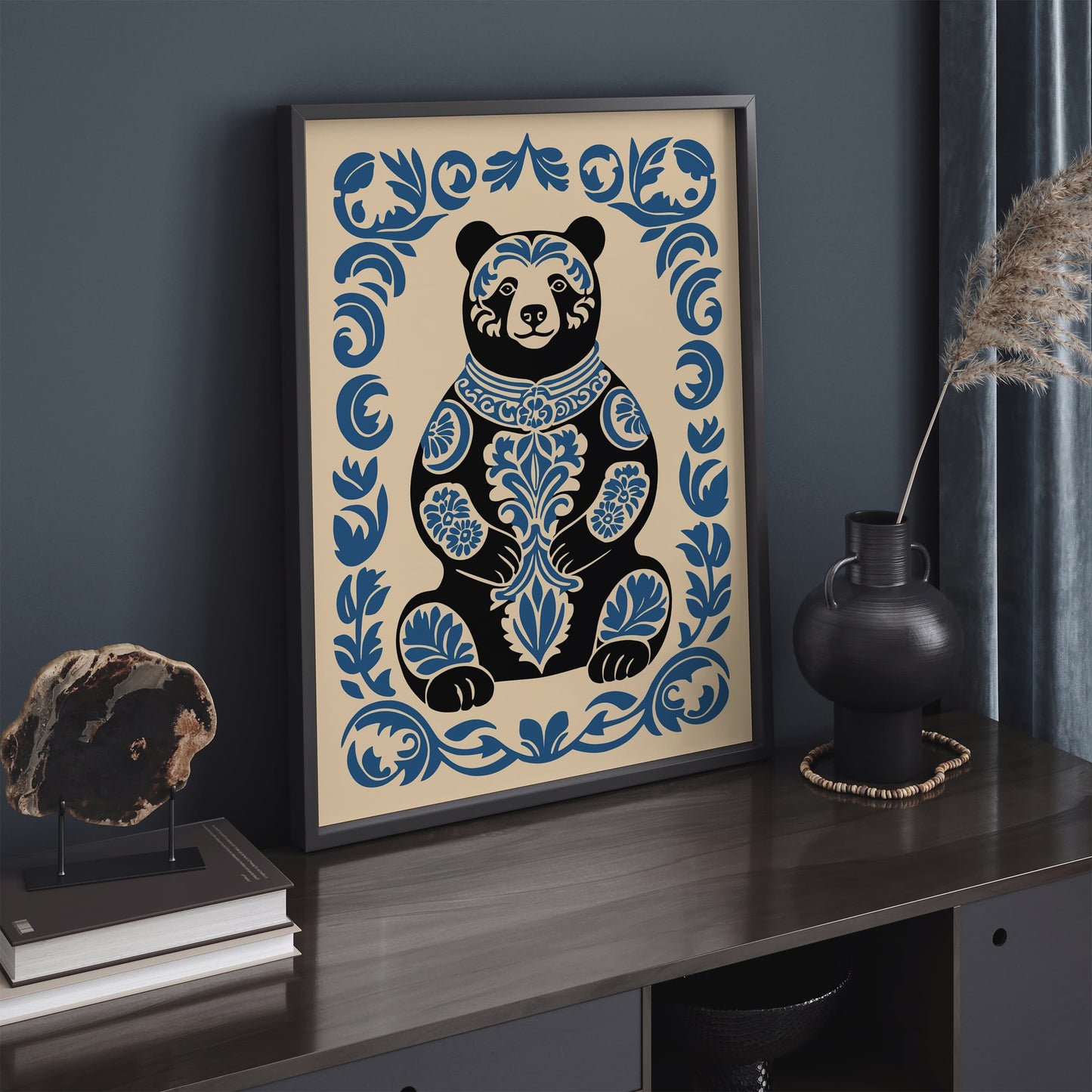 Woodland Bear Art Print Cute Animal Portrait