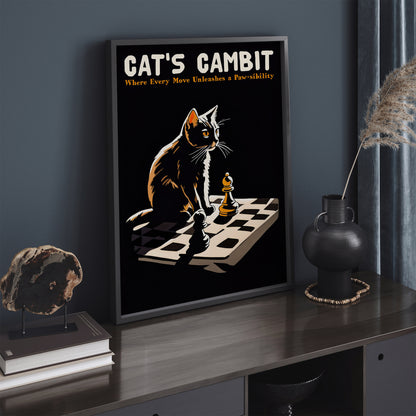 Cat's Gambit Chess Poster
