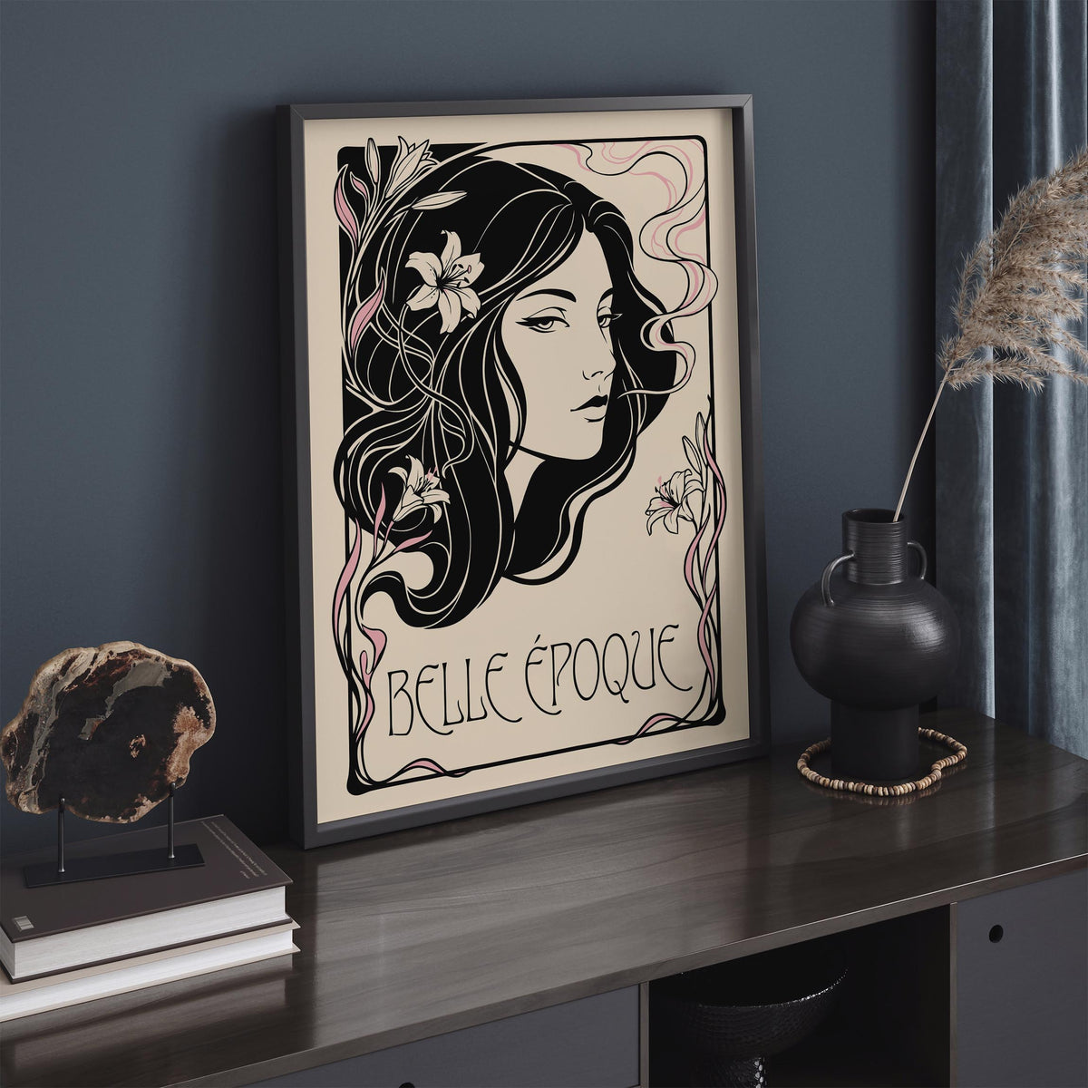 Art Nouveau Woman Portrait Vintage Art Poster