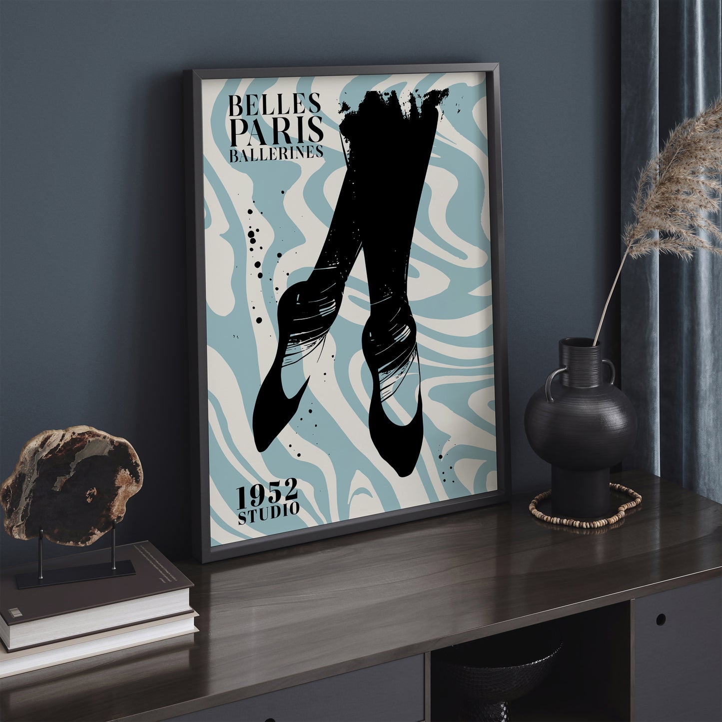 Belles Ballerines Paris Blue Art Print