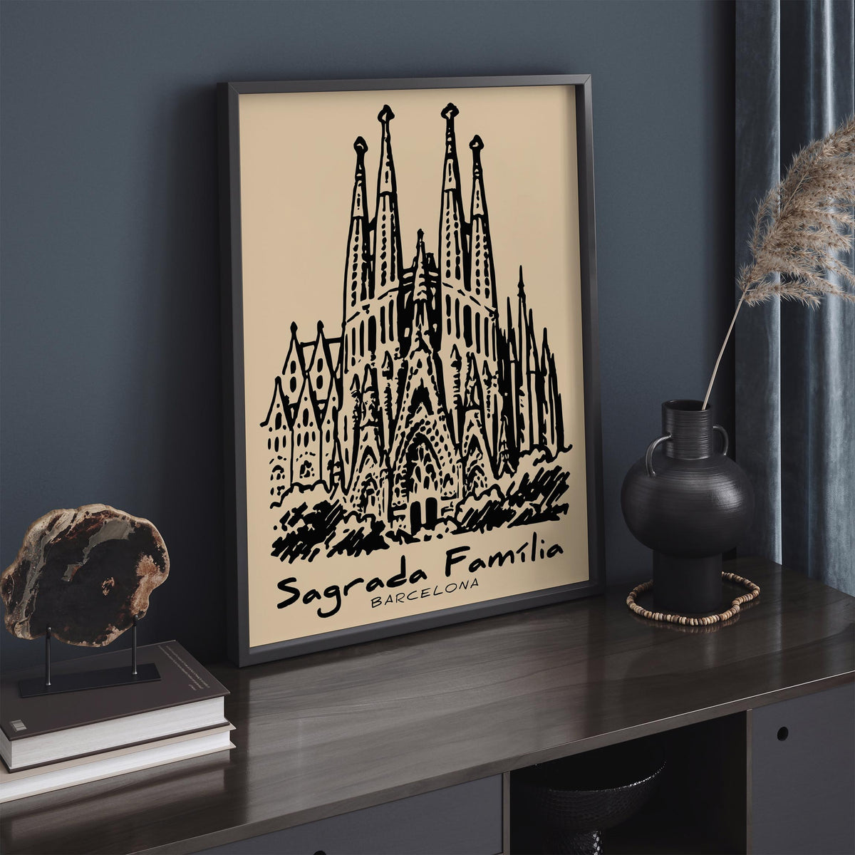 Sagrada Familia Barcelona Sketch Poster