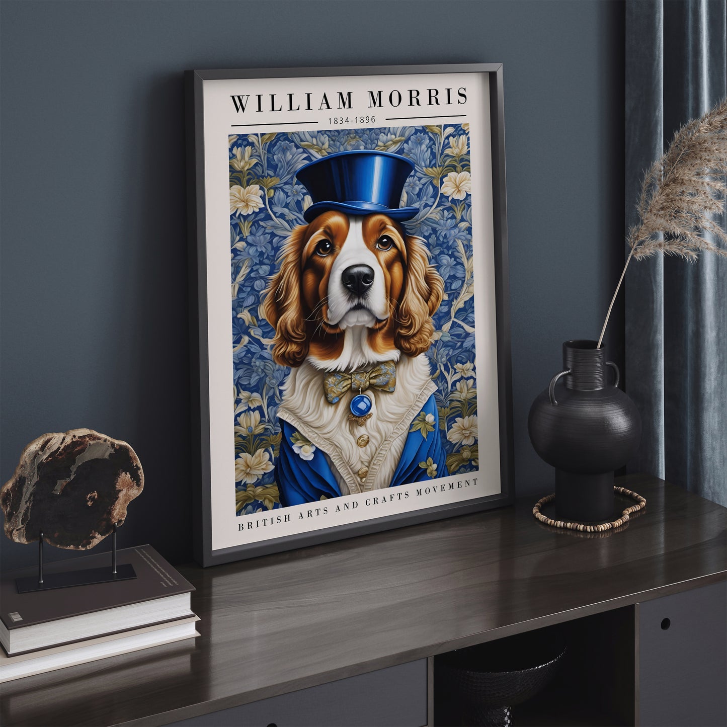 Elegant Dog Portrait Blue Morris Poster