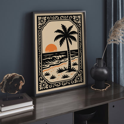 Hawaii Tropical Sunset Poster