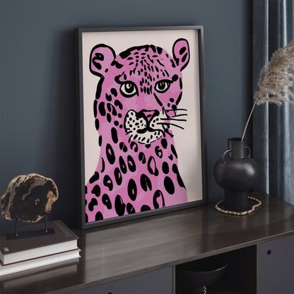 Pink Panther Cute Wall Art Print