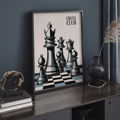 Chess Club Modern Minimalist Poster