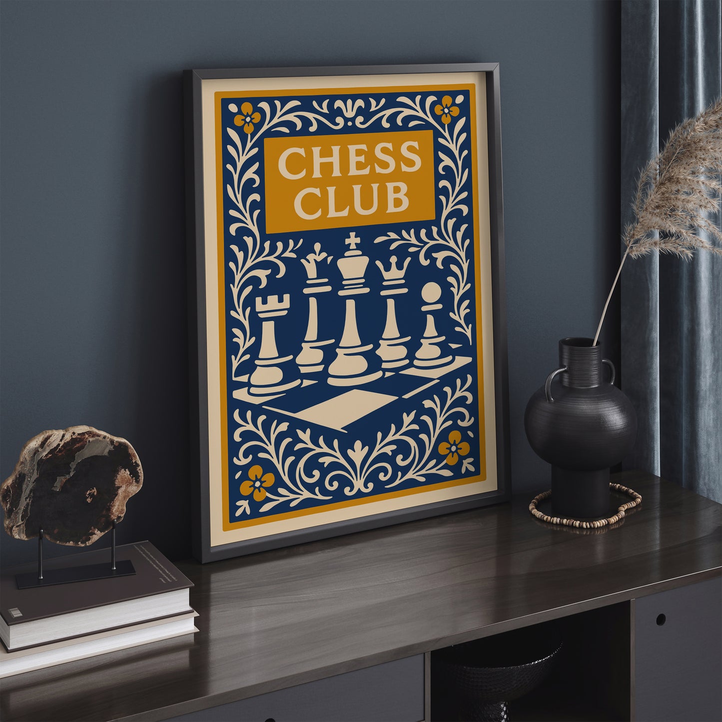 Chess Club Poster - Chess Figures Print 2026