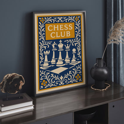 Chess Club Poster - Chess Figures Print 2026