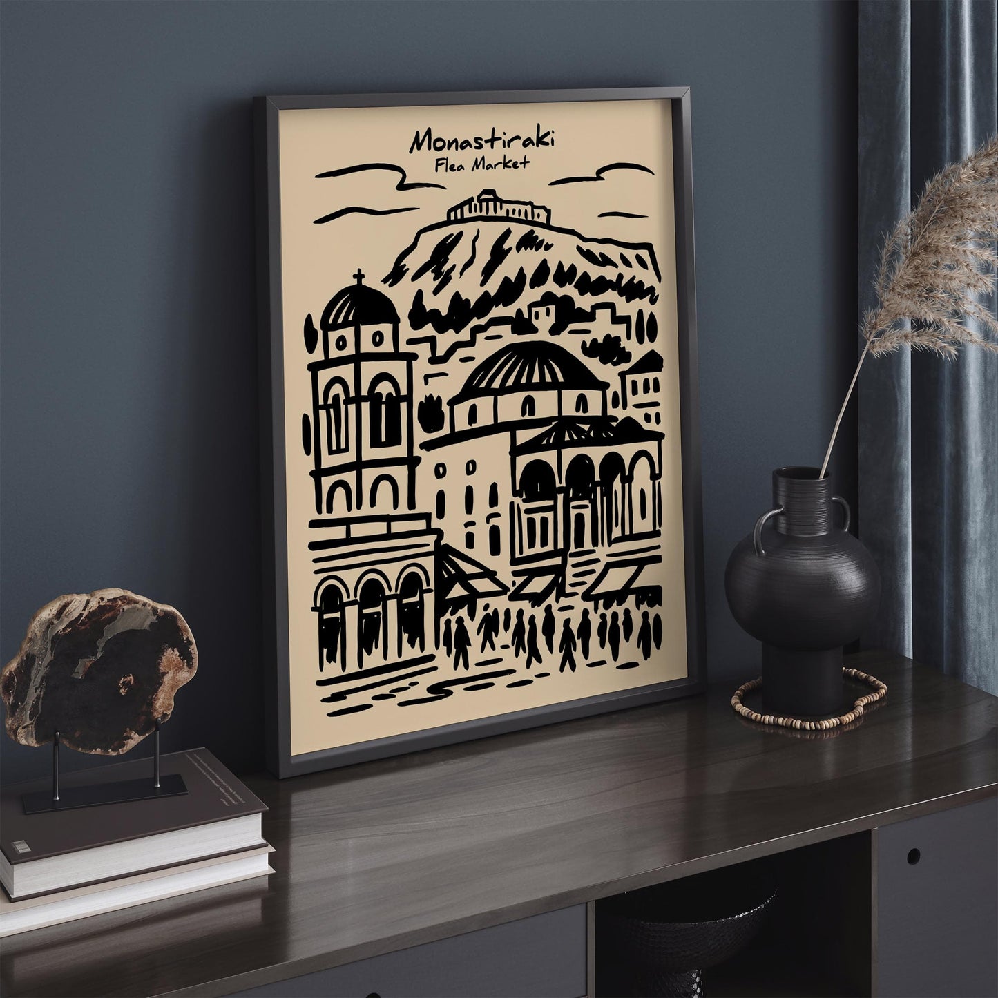 Monastiraki Market Poster - Athens Greece Travel Wall Art