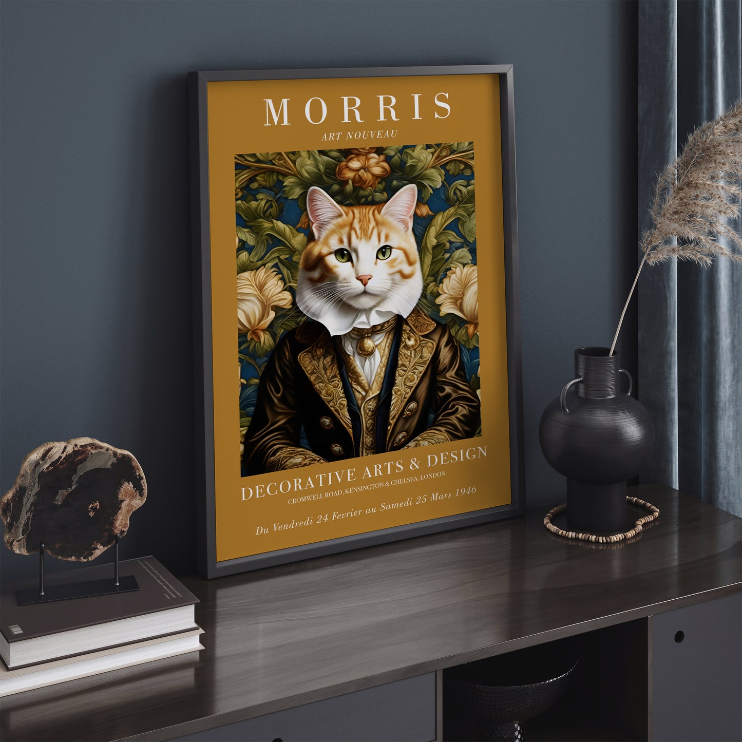 Victorian Elegant Cat Amber Poster