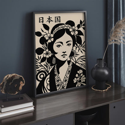 Japanese Geisha Portrait Poster