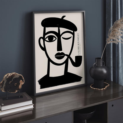 French Boy with Pipe – Black & White Galerie Rousselet Poster