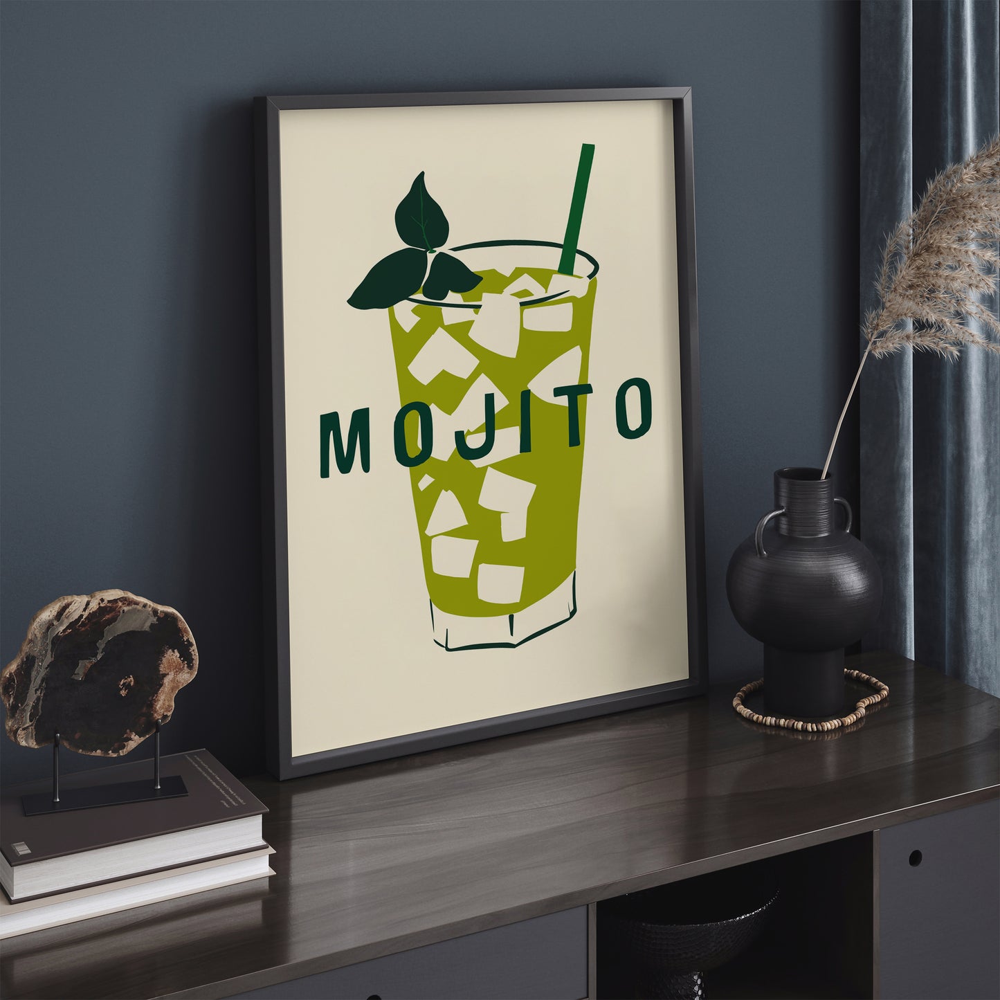 Mojito Drink Retro Green Poster