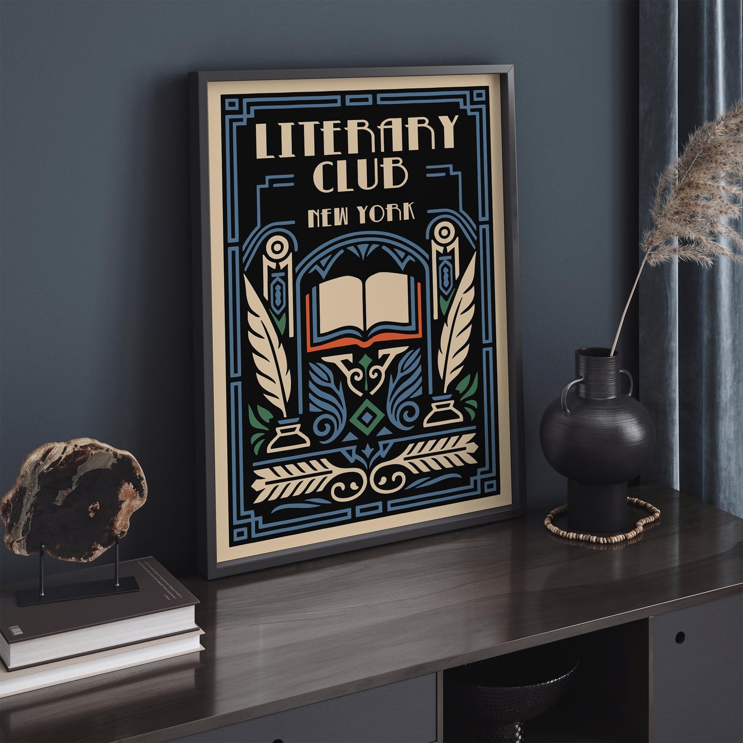 Literary Club New York City Poster - Art Deco Style Home Decor