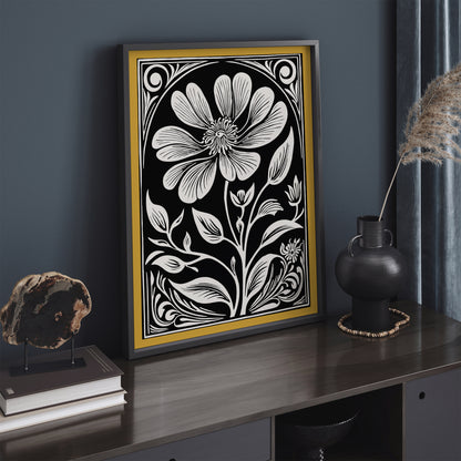 Art Nouveau Elegant Flower Wall Art