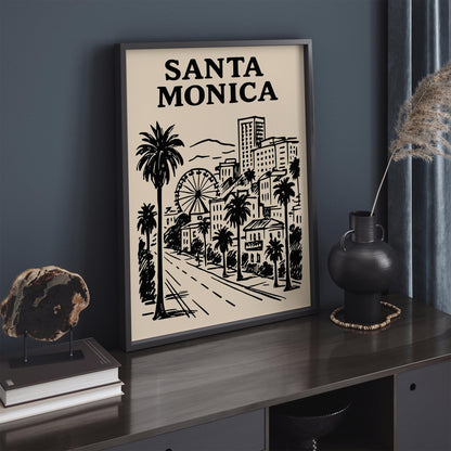 Santa Monica Cityscape Poster