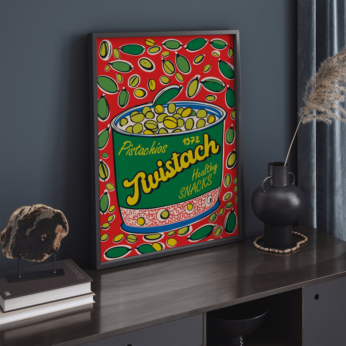 Twistach - Vintage Pop-Art Pistachios Poster