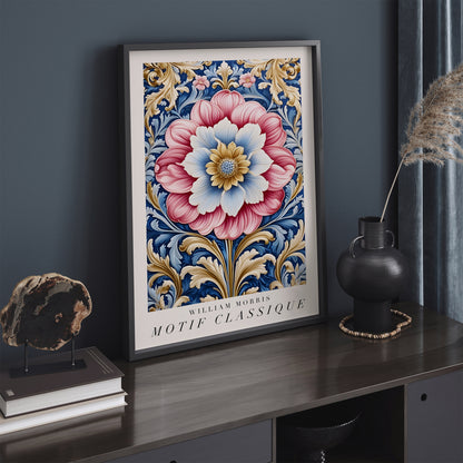 Blue and Pink William Morris Wall Art
