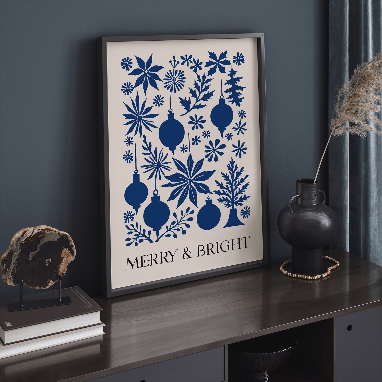 Merry and Bright Christmas Art Print 2024