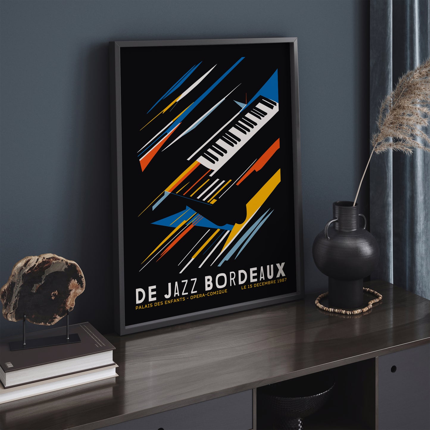 De Jazz Bordeaux 1987 Geometric Poster