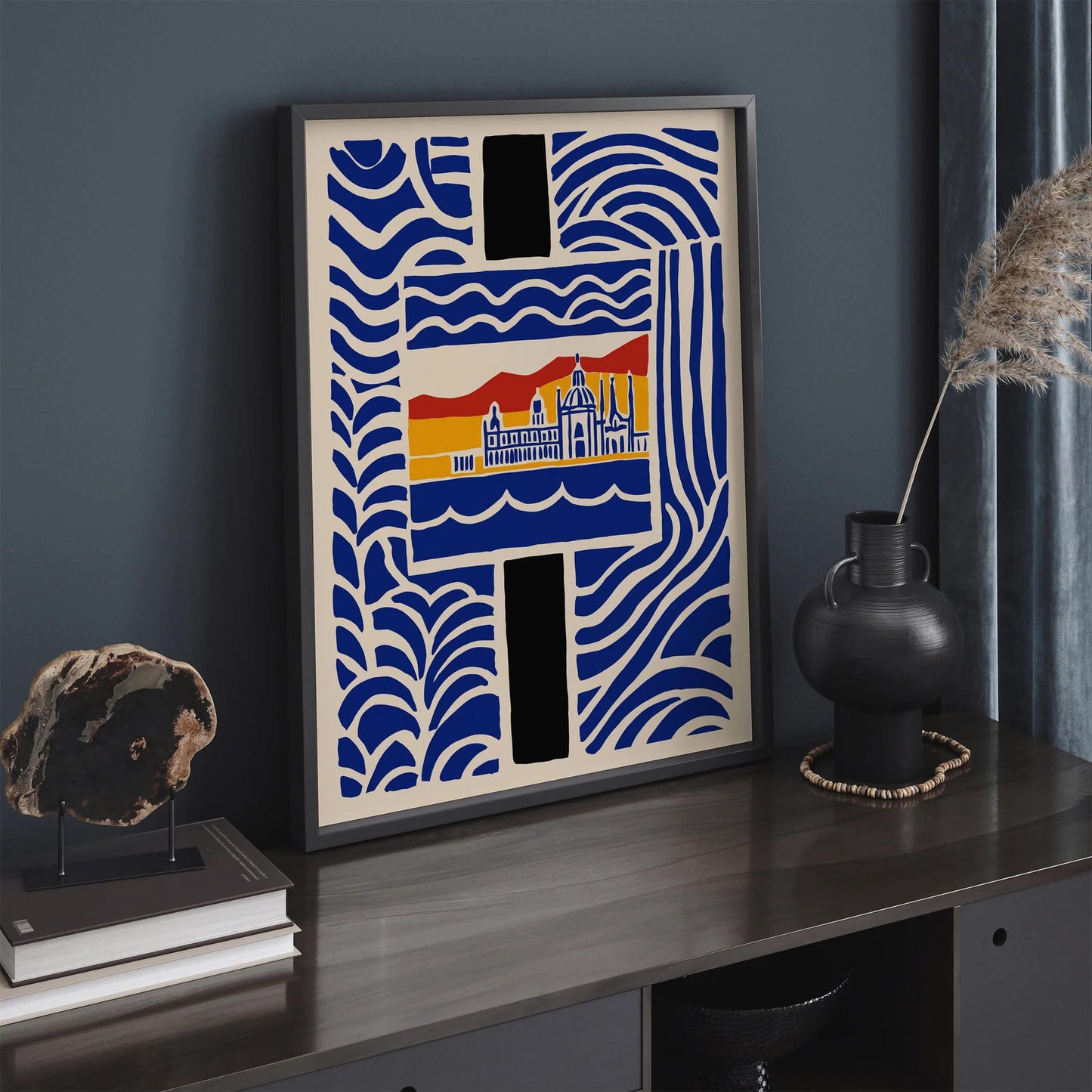 Mid Century Modern Barcelona Landscape Poster