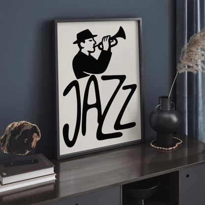 Jazz Music Poster - Retro Jazz Musician Art Print