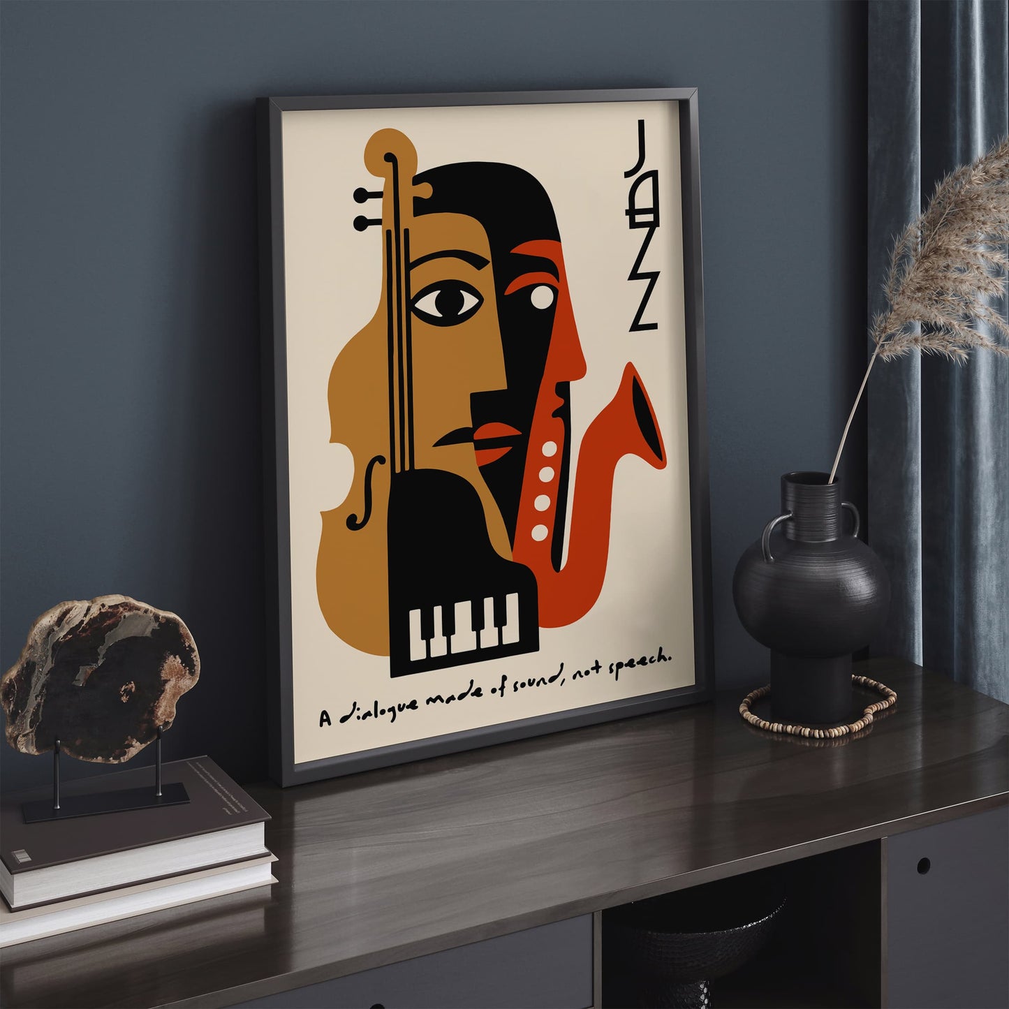 Jazz Music Poster - Cubist Abstract Wall Art
