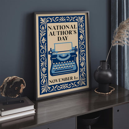 National Authors Day Poster -  Typewriter Art Print