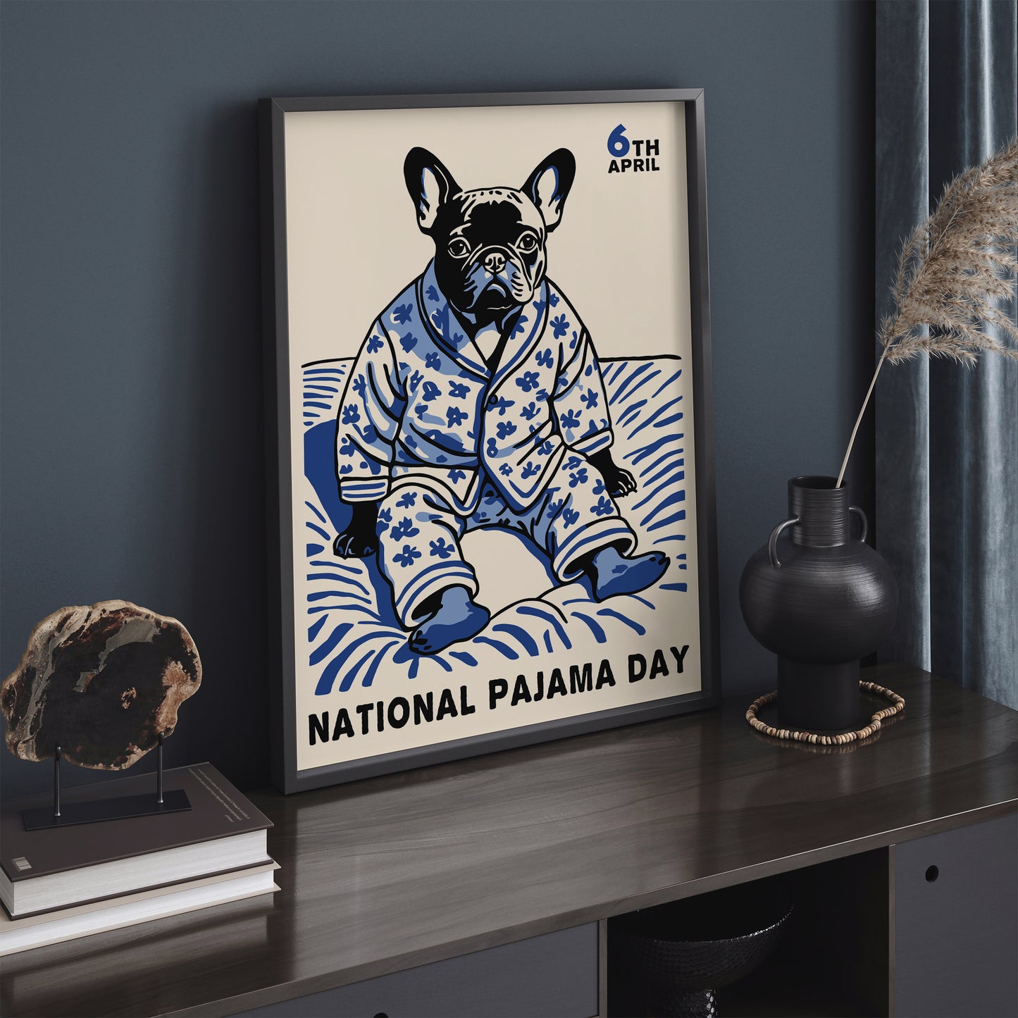 National Pajama Day Pug Dog Poster