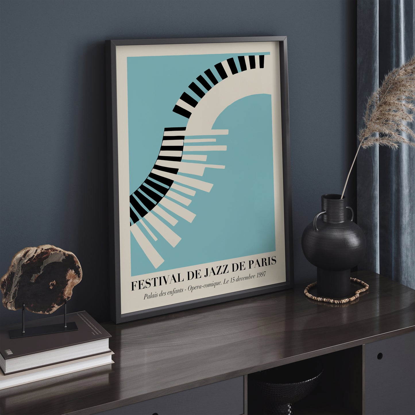 Festival De Jazz De Paris Blue Piano Poster