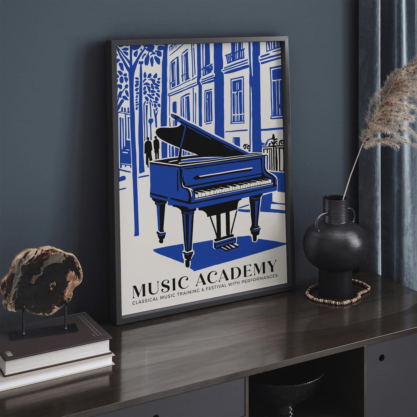 Music Academy Wall Print – Blue Piano Art