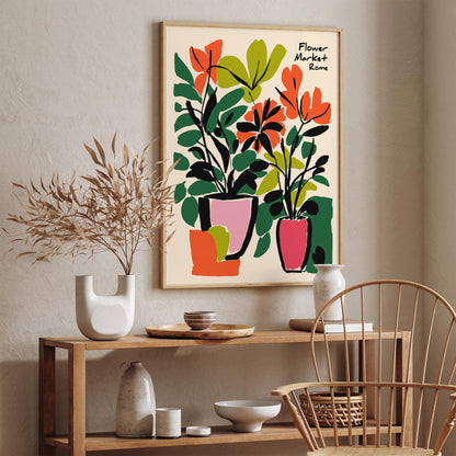 Flower Market Rome Eclectic Art Print