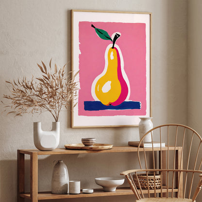 Cute Pear Illustration Poster