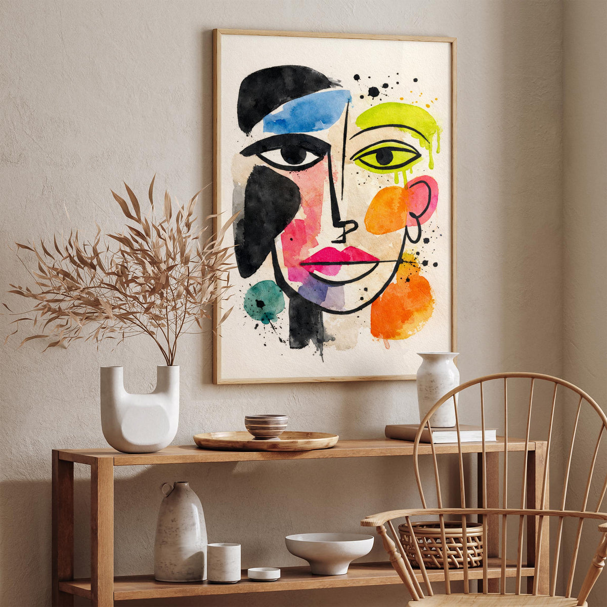 Abstract Face Pop Art Poster
