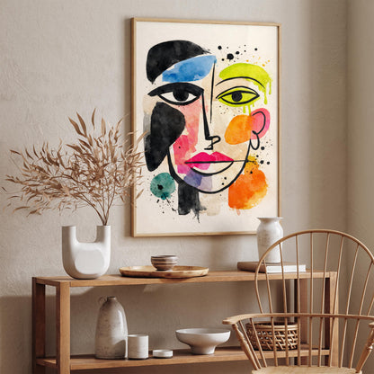 Abstract Face Pop Art Poster