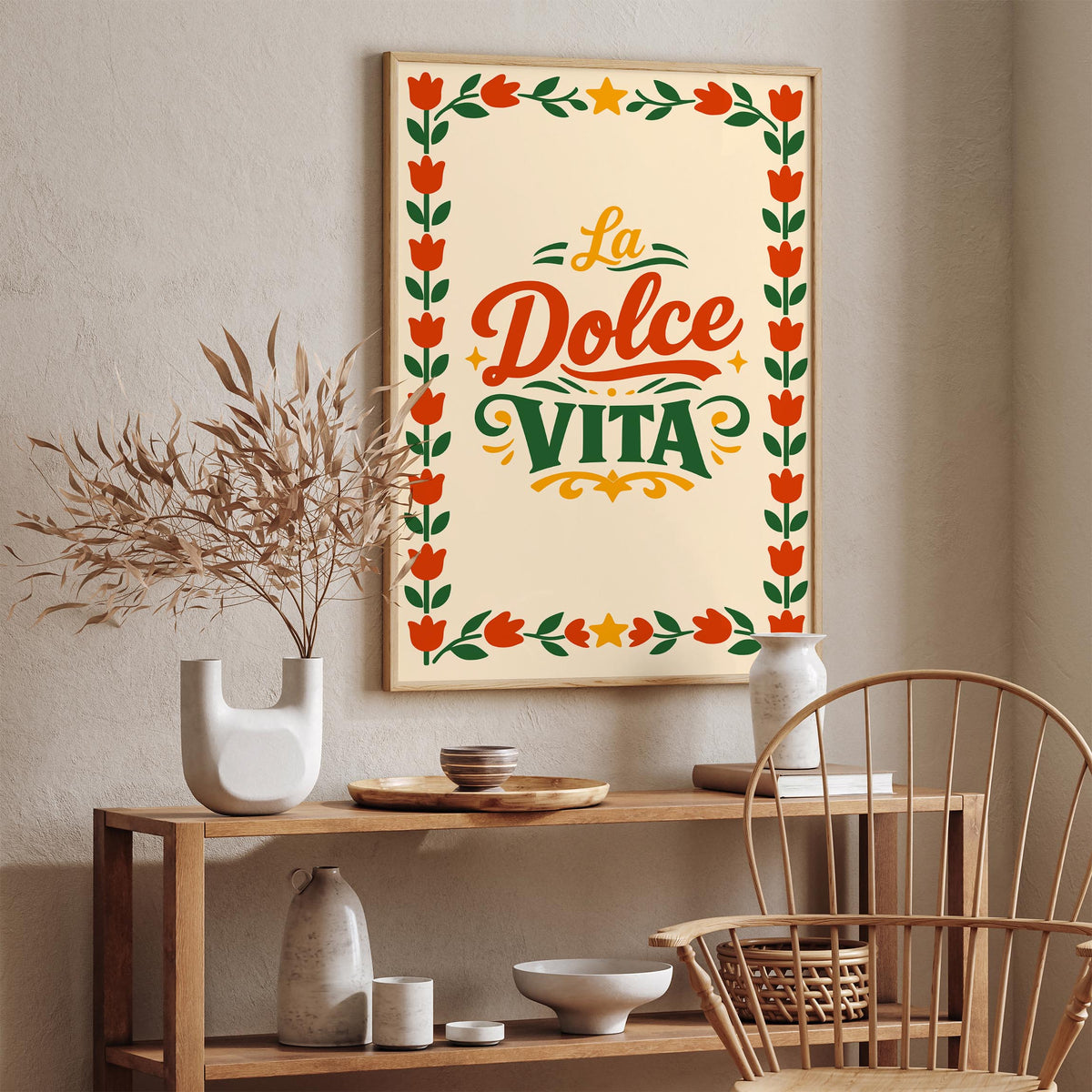 La Dolce Vita Italian Quote Poster