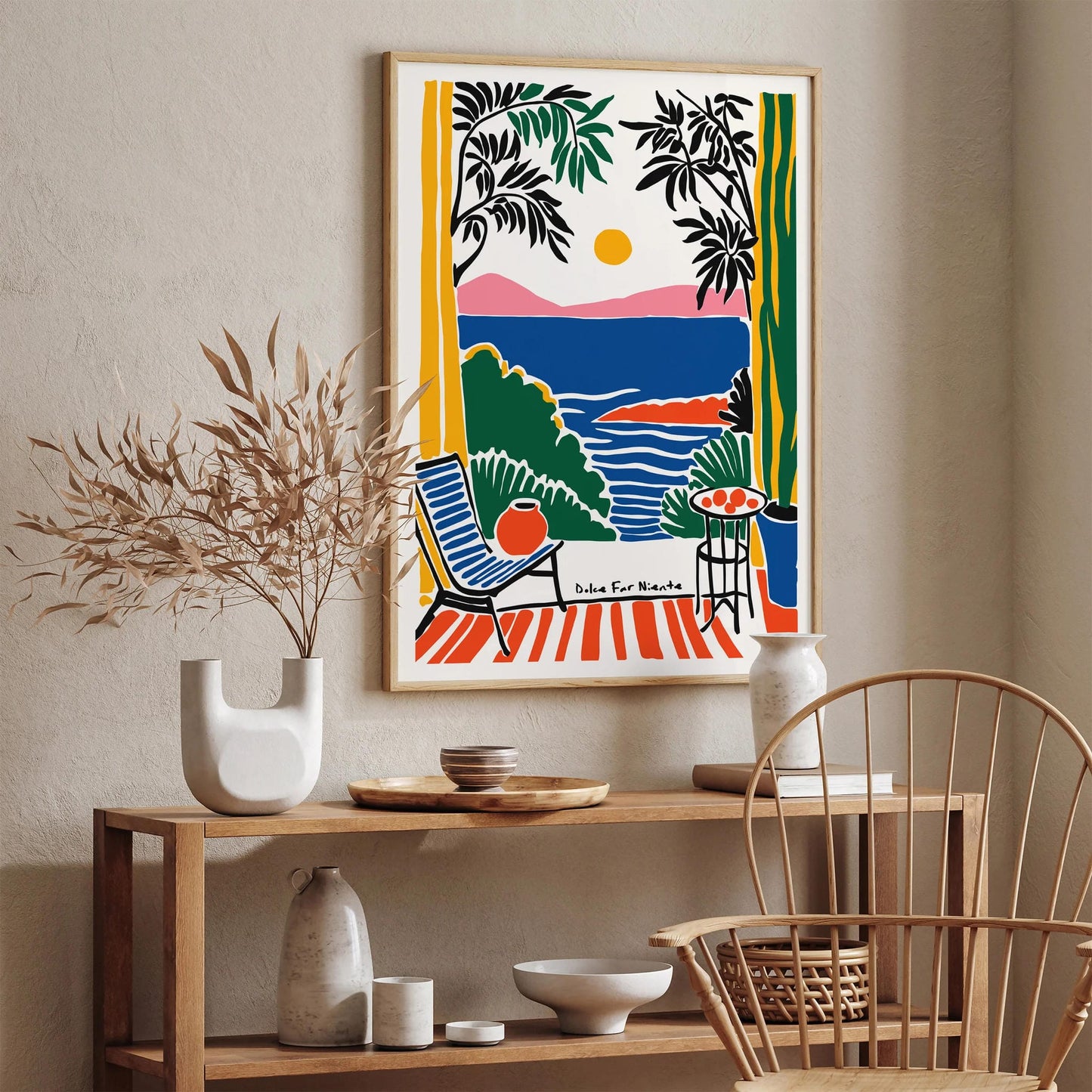 Dolce Far Niente Colorful Italian Landscape Print