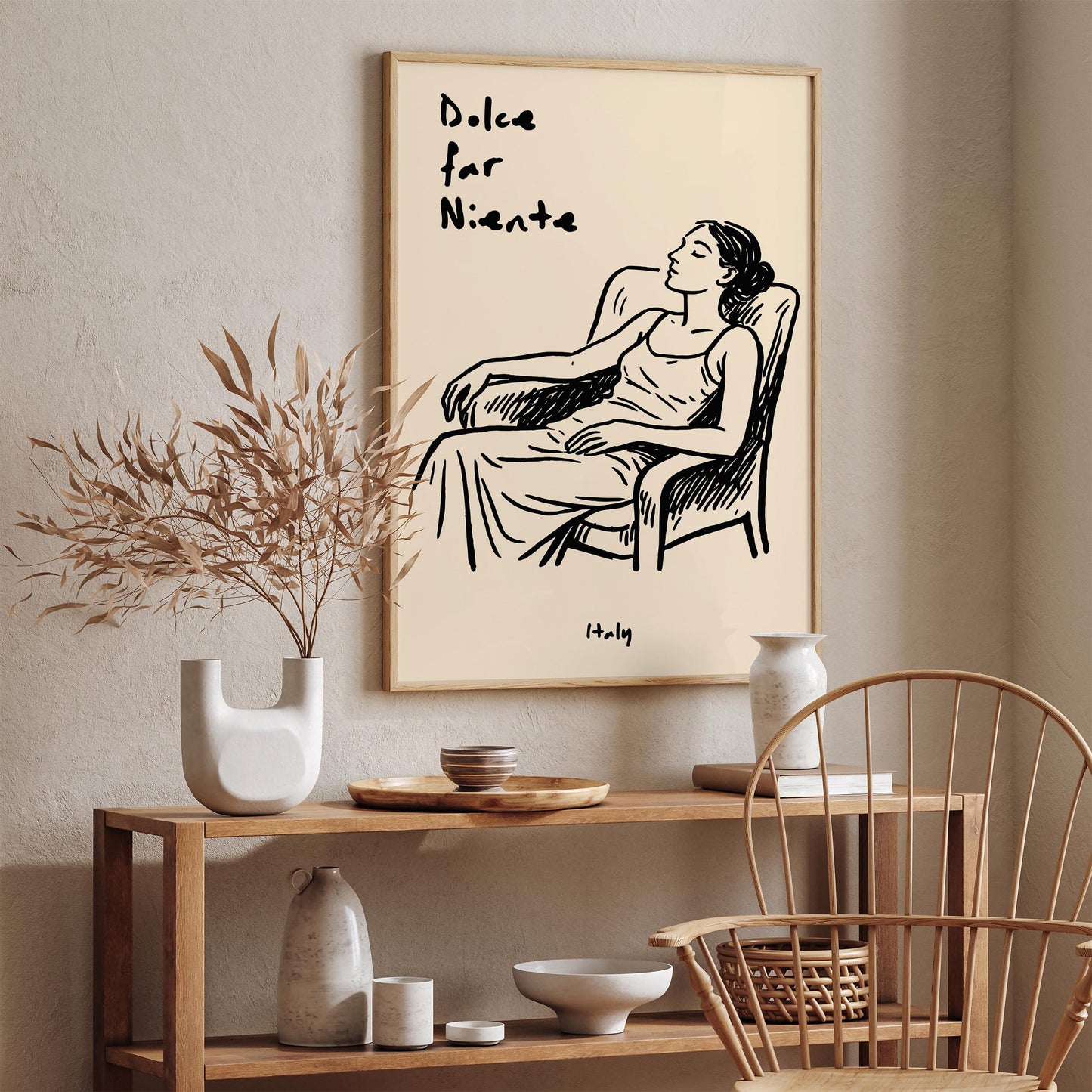 Dolce Far Niente Italy Poster - Sleeping Woman Wall Art Print