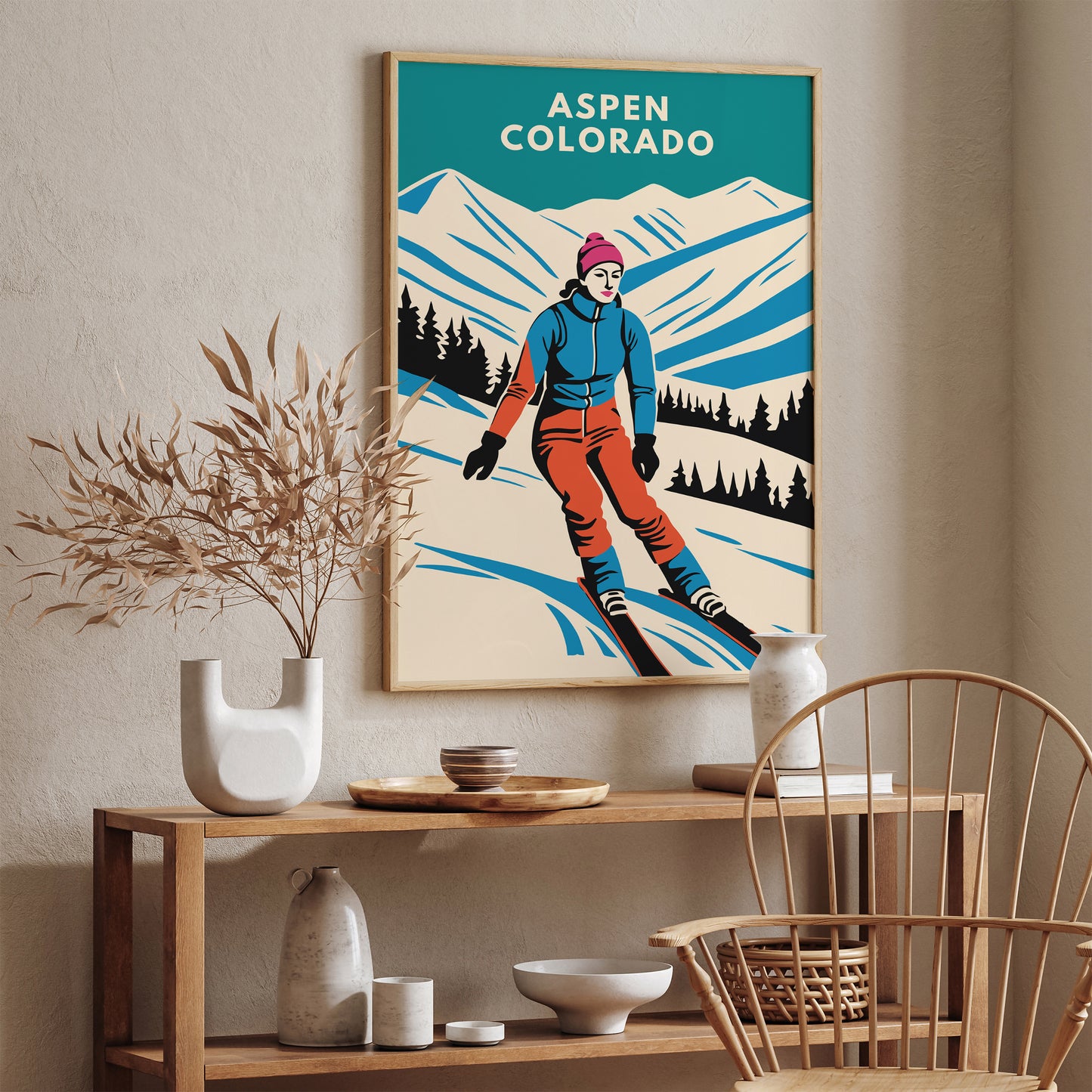 Aspen Colorado Winter Travel Poster